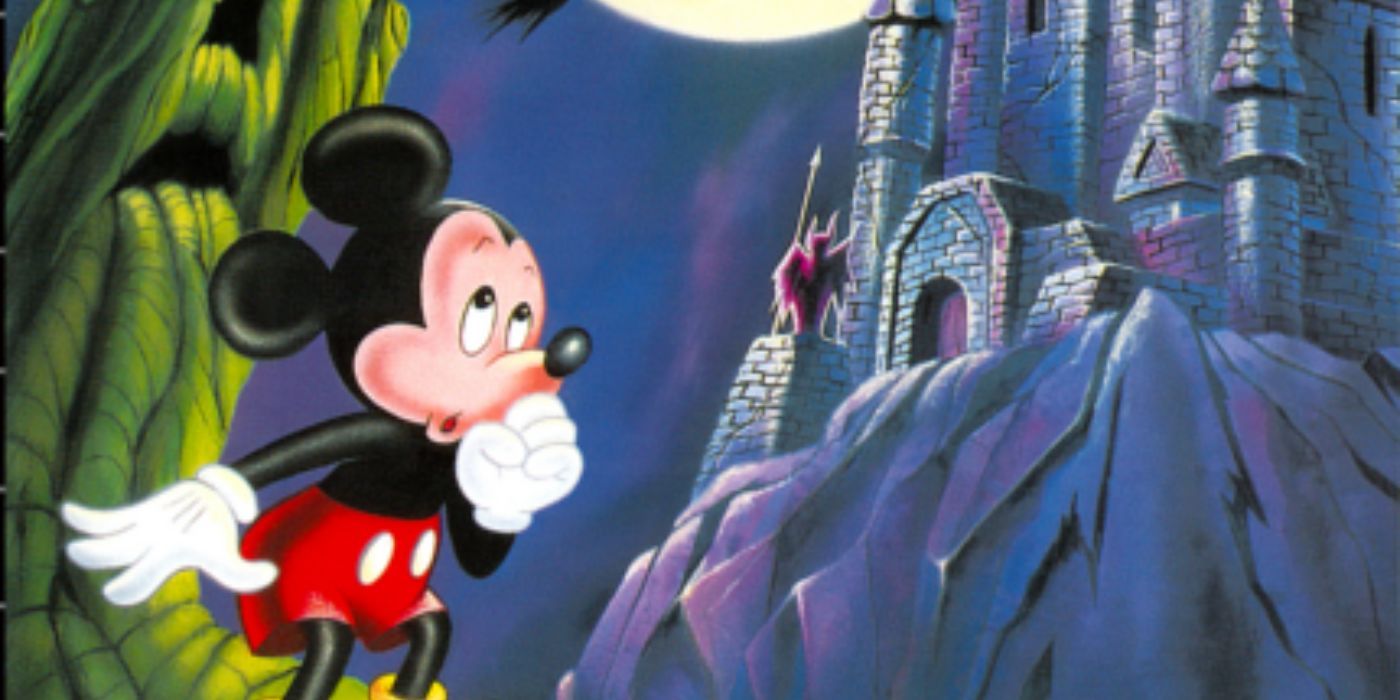 Game cover art for Disney's Castle of Illusion starring mickey mouse