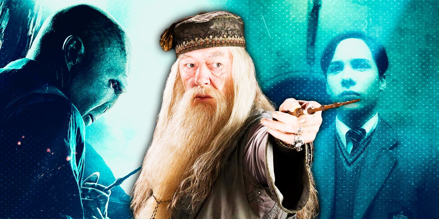 Dumbledore, Young Tom Riddle, and Voldemort