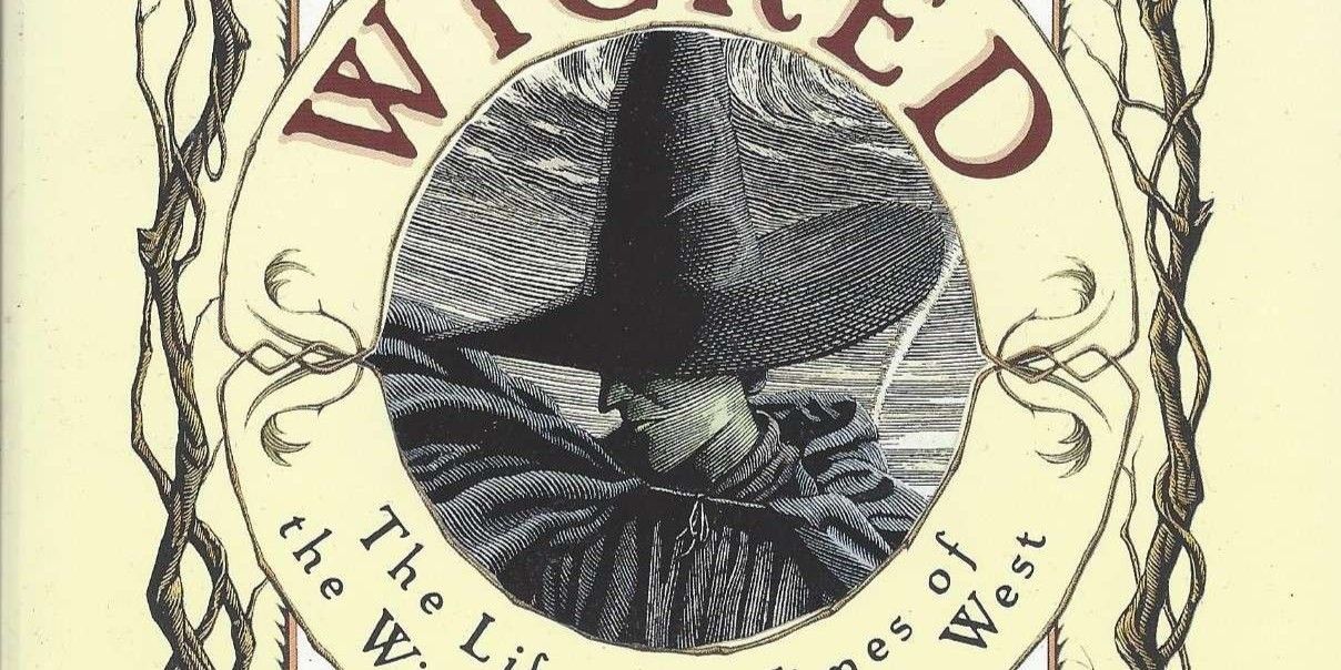 An illustration of Elphaba from the book cover “Wicked”.