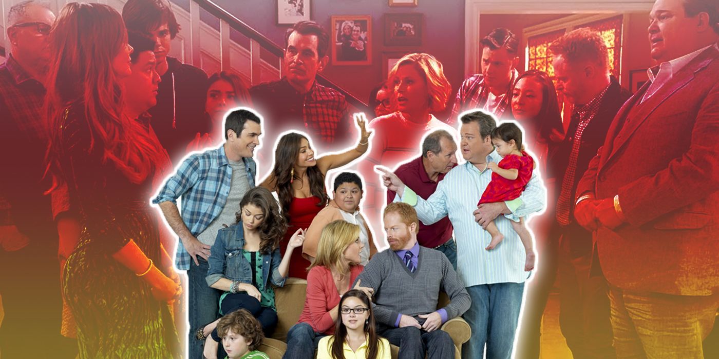 The Pritchett and Dunphy families from Modern Family's different seasons