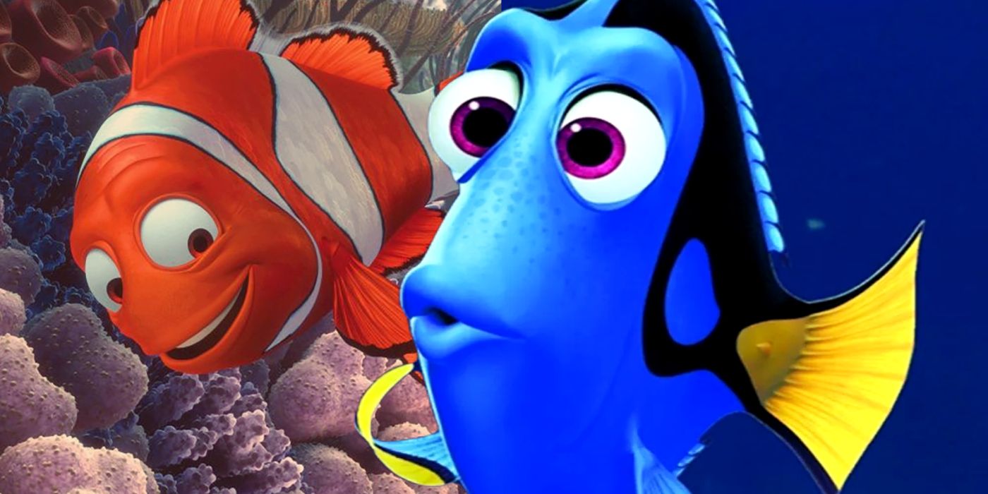 Split: Marlin in Finding Nemo; Dory in Finding Dory