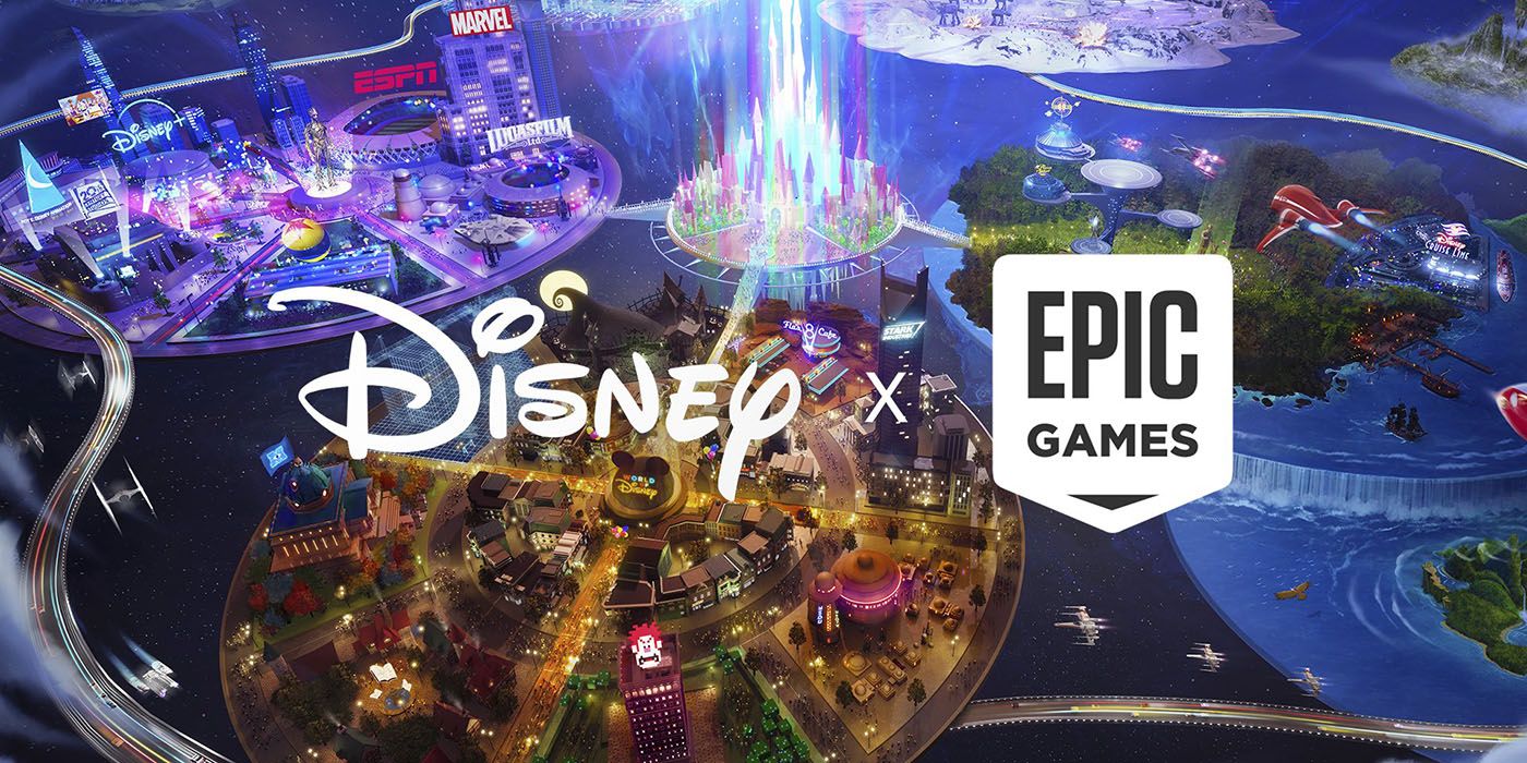 Epic Games and Disney logos in front of major franchises.