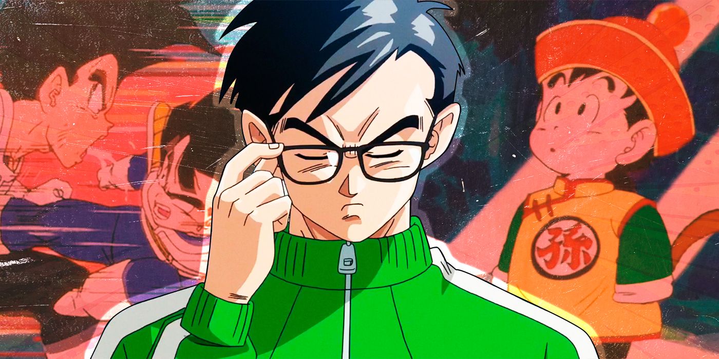 Gohan with glasses from Dragon ball, Gohan as a kid and Gohan beaten up