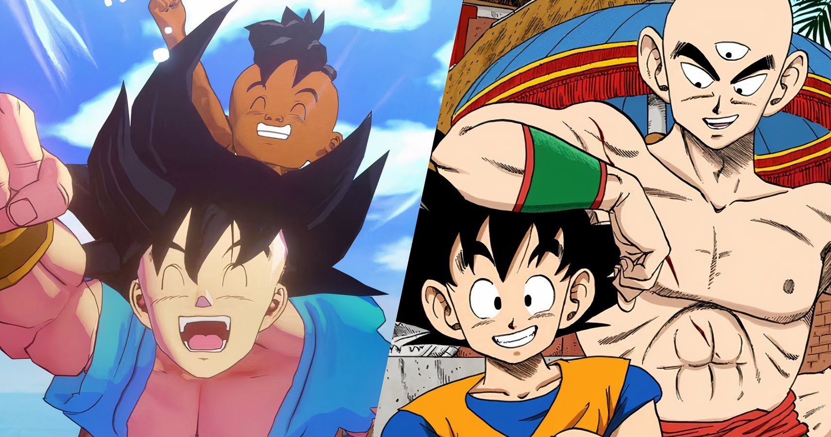 Goku and Uub, and Goku and Tien