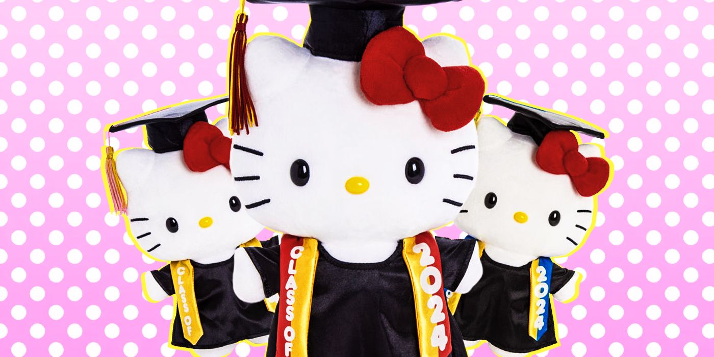 Official Hello Kitty graduation plushie toys by Sanrio