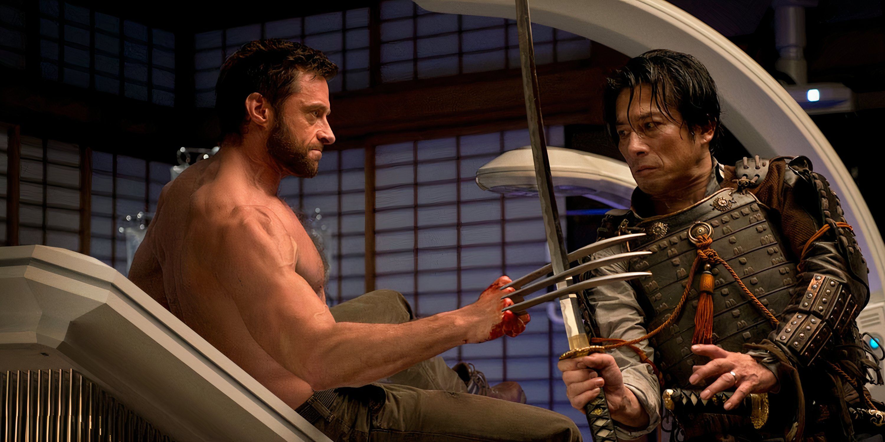 Shingen fights the Wolverine in the 2013 movie