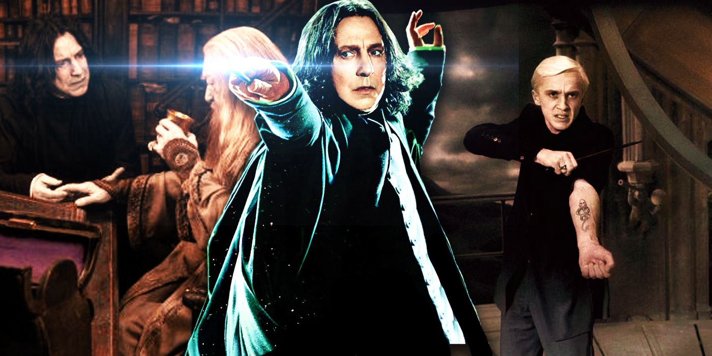 Image Collage of Snape, Dumbledore, and Draco