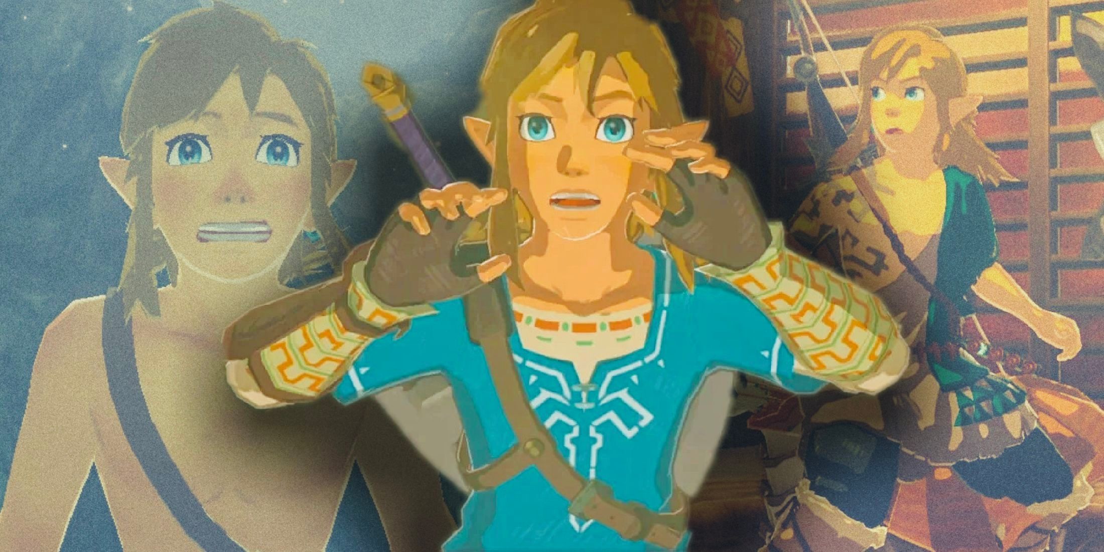 Link afraid in The Legend of Zelda BOTW and TOTK