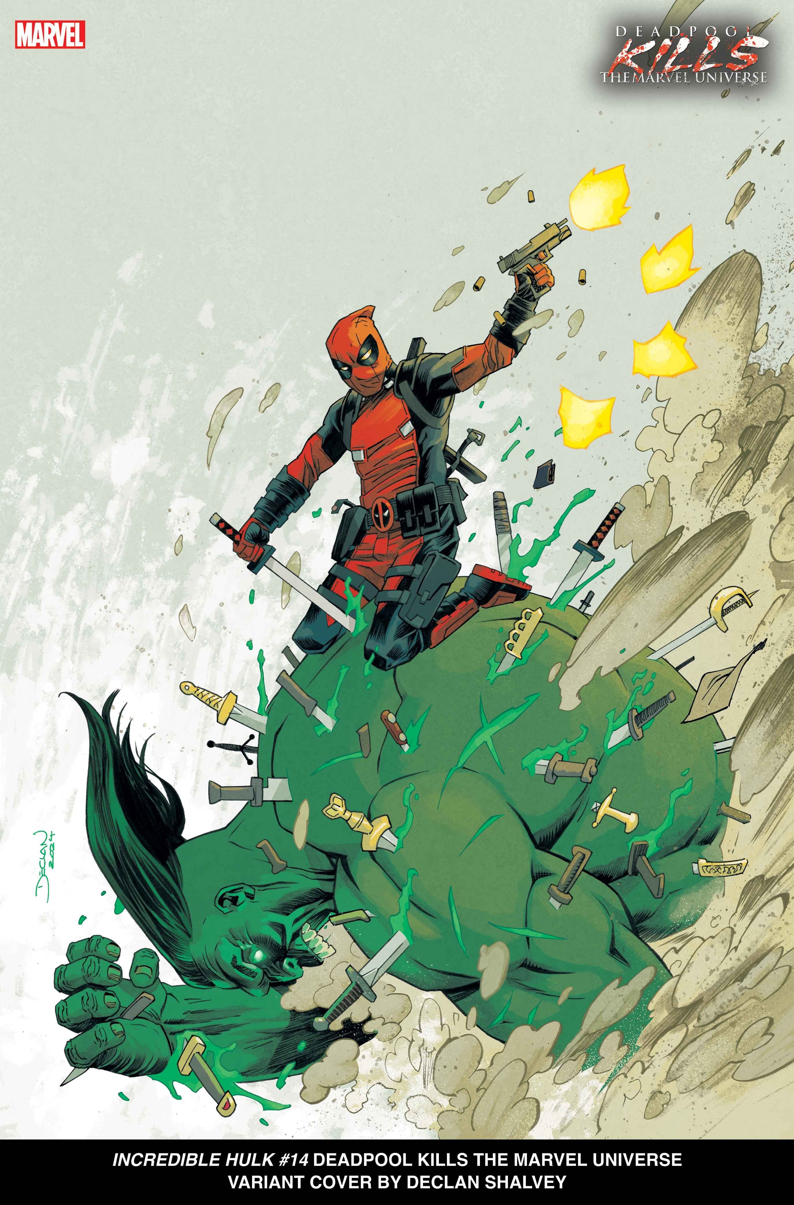 INCREDIBLE HULK #14 Deadpool Kills the Marvel Universe Variant Cover by Declan Shalvey