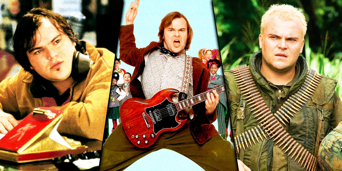 Jack Black in Tropic Thunder, School of Rock, and High Fidelity