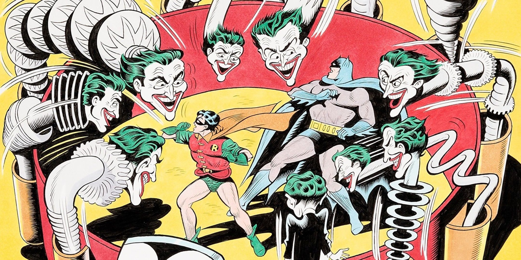 The Joker's utility belt attacks Batman and RObin