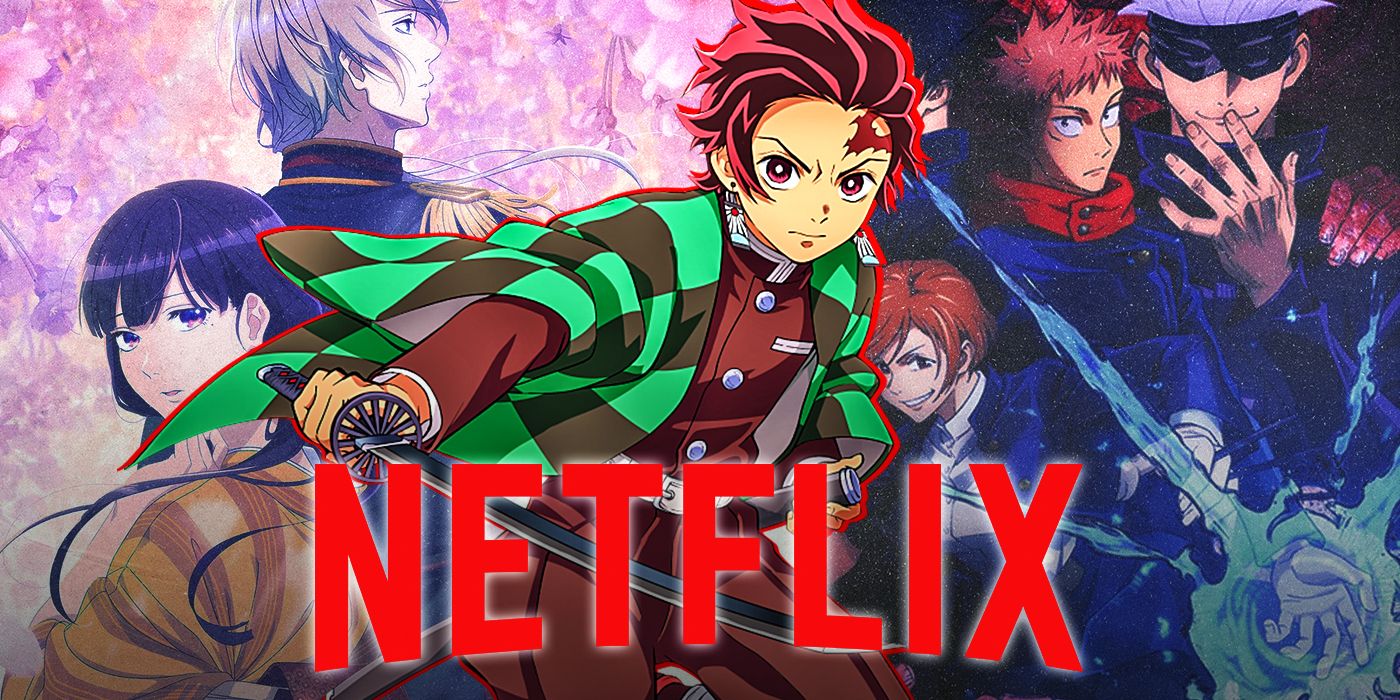 My Happy Marriage, Demon Slayer, and My Happy Marriage with Netflix logo