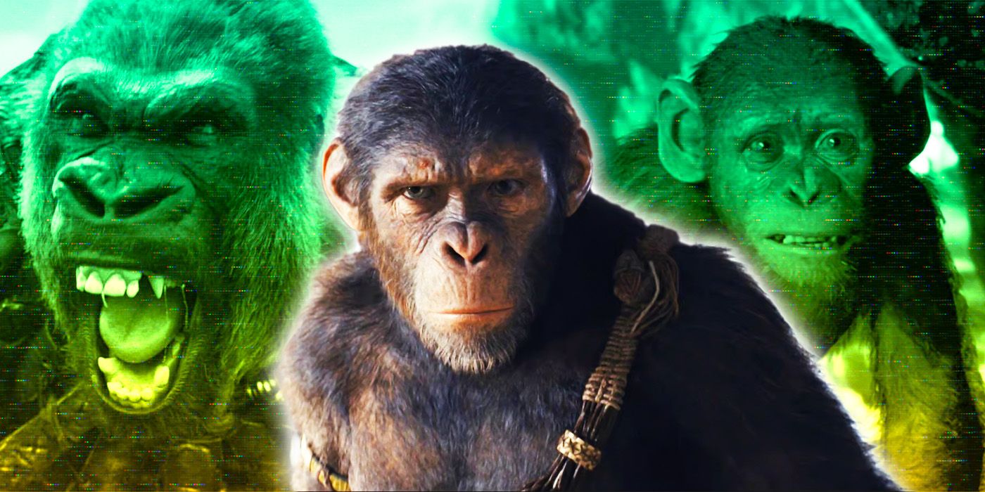 Kingdom of the Planet of the Apes' Noa, Caesar and Cornelius