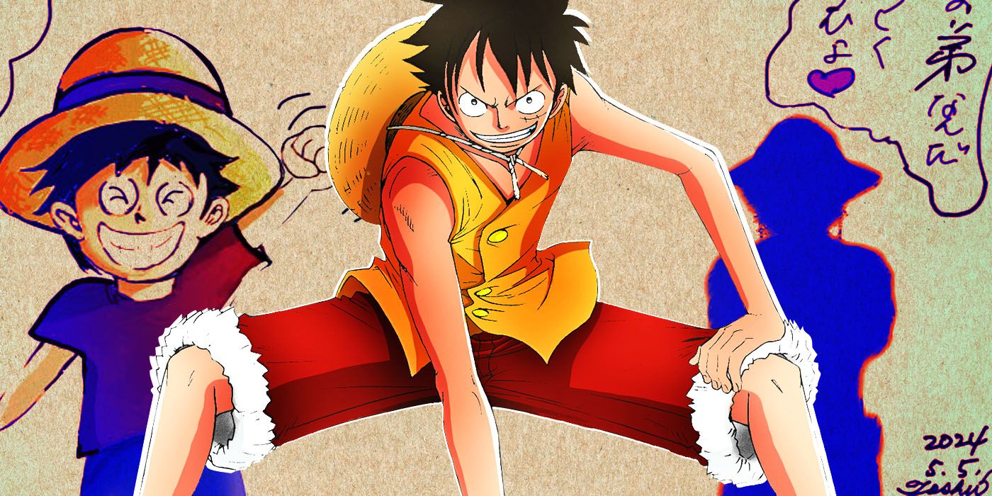 Luffy Marineford outfit and One Piece drawing