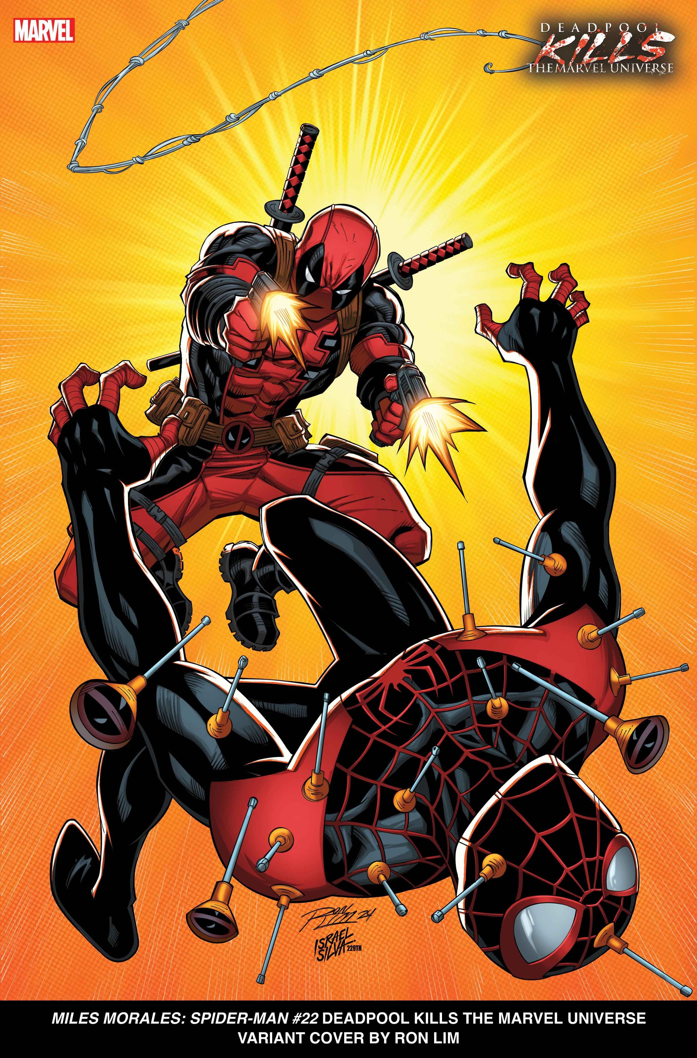 MILES MORALES SPIDER-MAN #22 Deadpool Kills the Marvel Universe Variant Cover by Ron Lim
