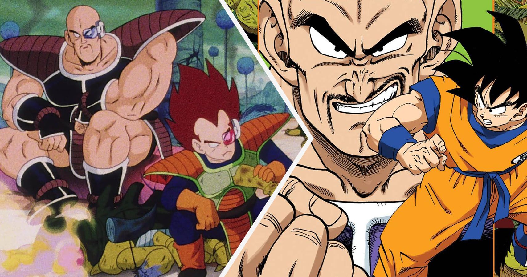 Nappa, Vegeta, and Goku from Dragon Ball Z