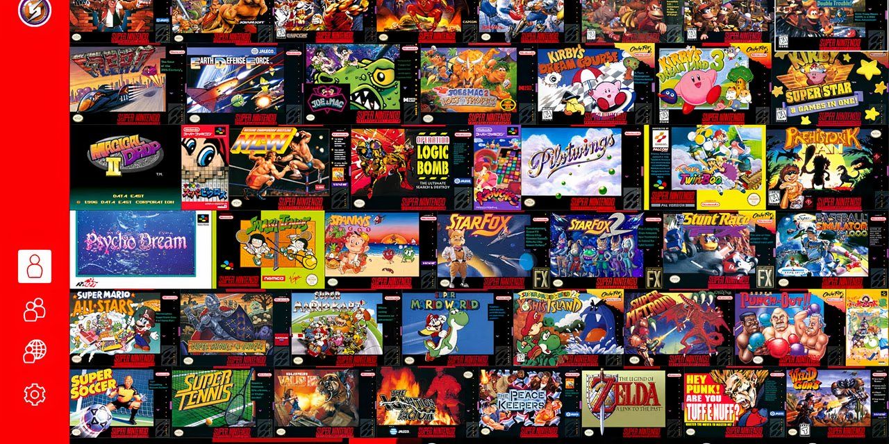 Nintendo Switch Online Banner Switch'te bulunan oyunlar için tüm SNES Box Art.