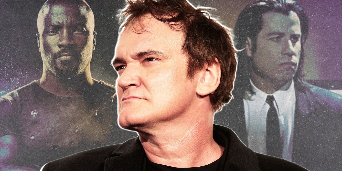 Quentin Tarantino in Front of Luke Cage and Vincent Vega
