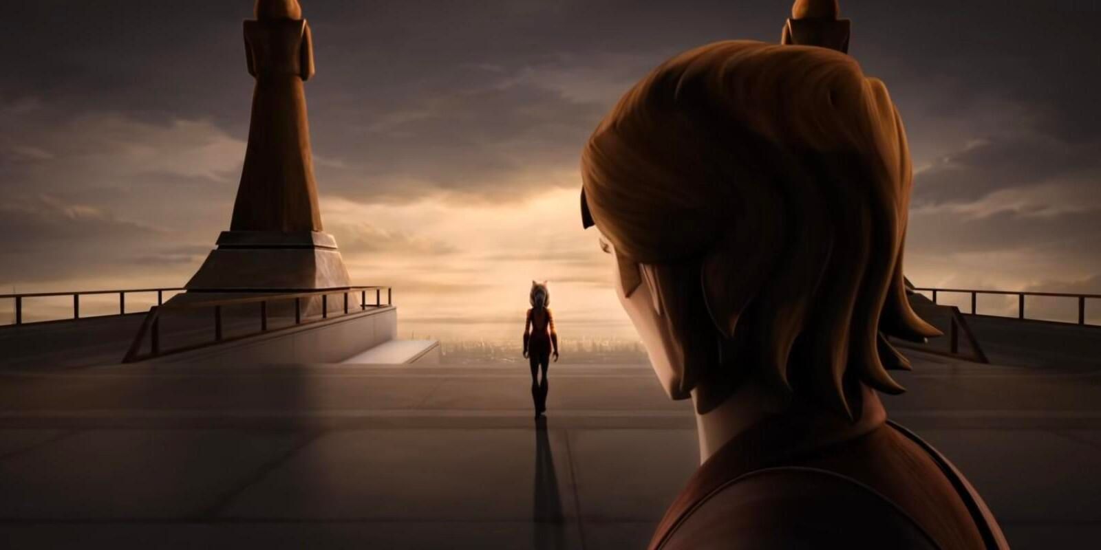 Anakin watches Ahsoka leave the Jedi Order