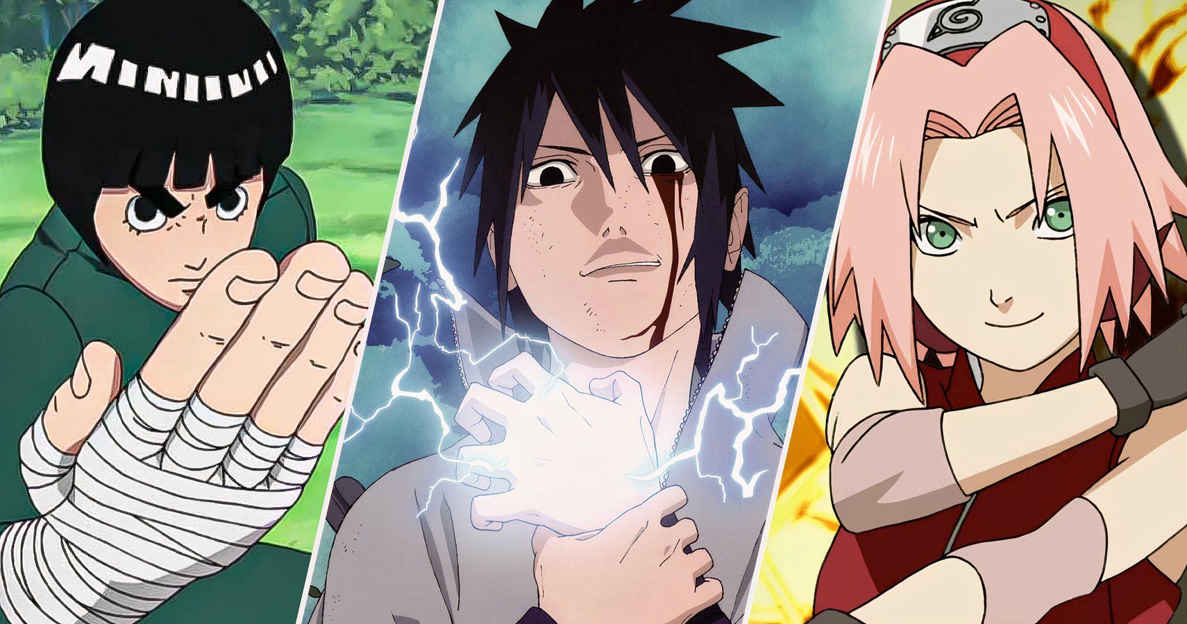 Rock Lee, Sasuke, and Sakura from Naruto