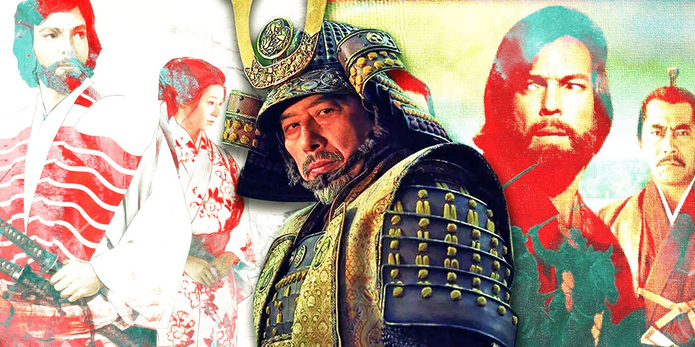 Images from the original Shogun television show and the 2024 reboot