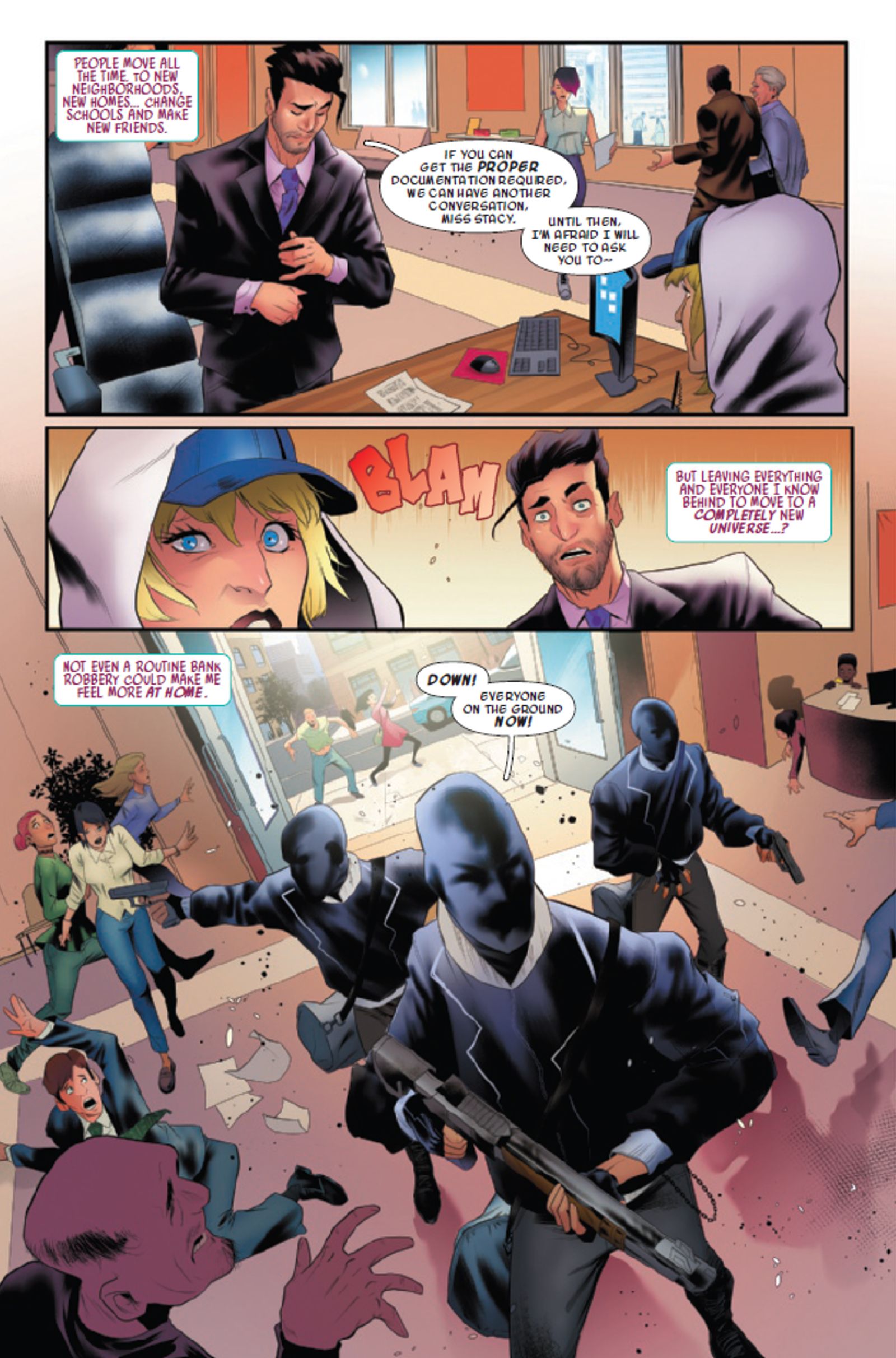 Spider-Gwen Makes a Rough Entrance into the Primary Marvel Universe