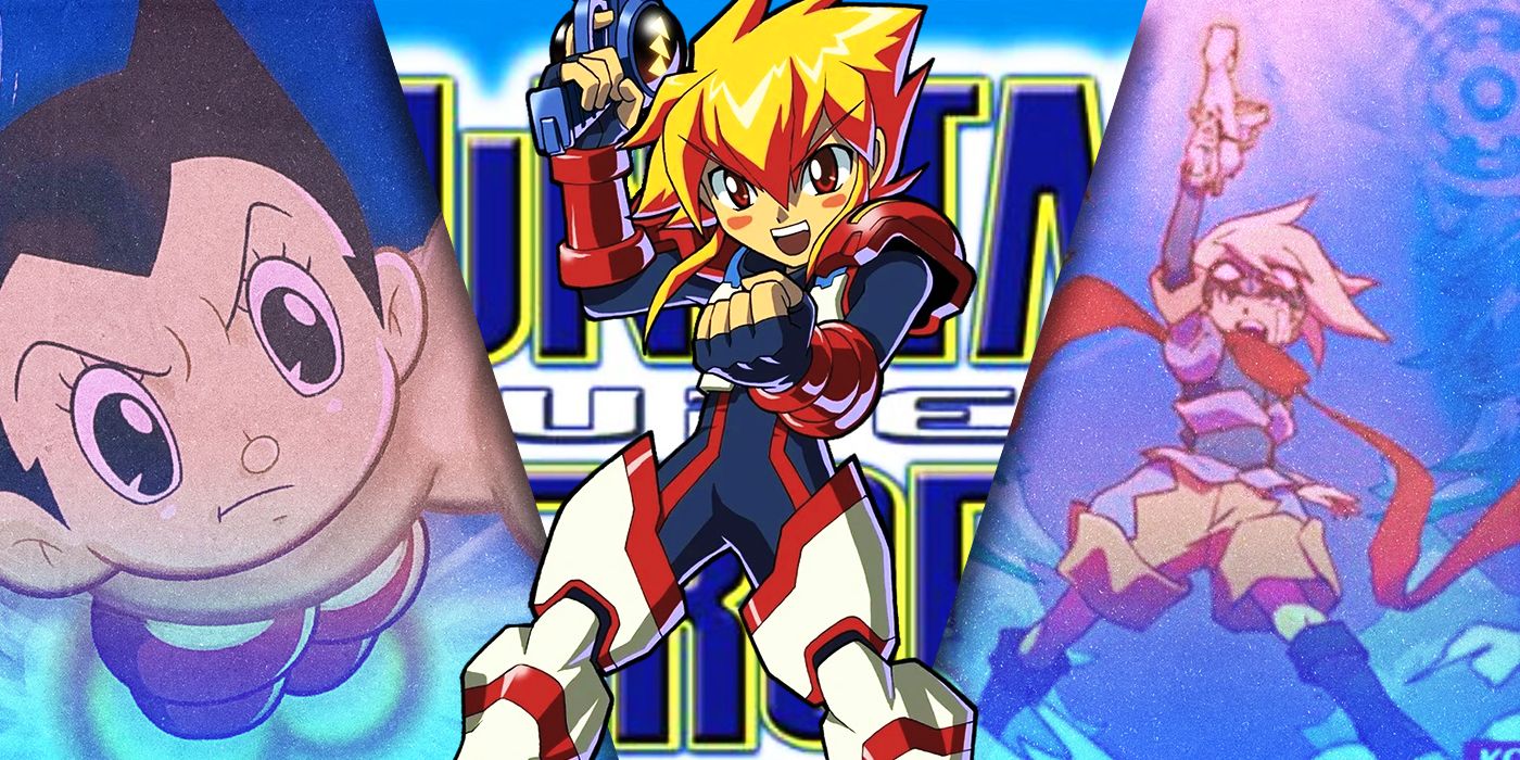 Split Images of Astro Boy Omega Factor, Gunstar Super Heroes, and Boktai