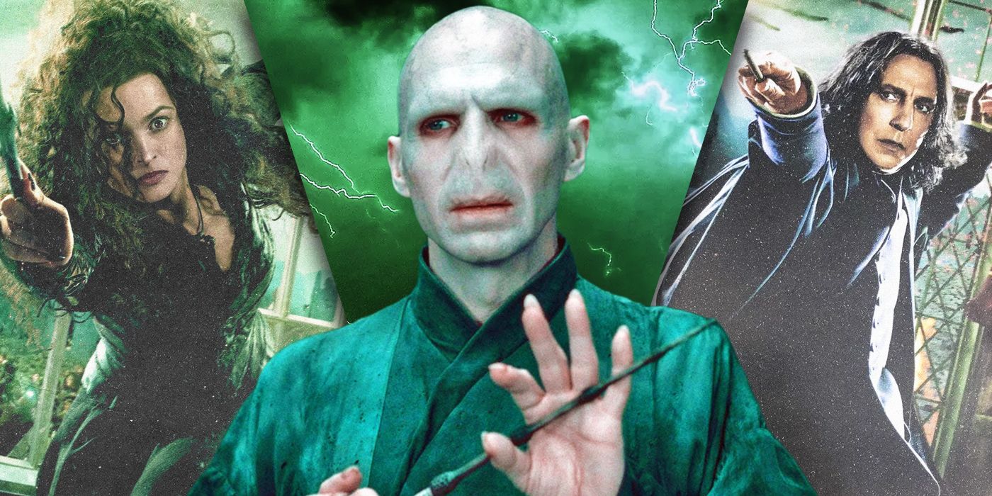 Split Images of Bellatrix, Voldemort and Snape
