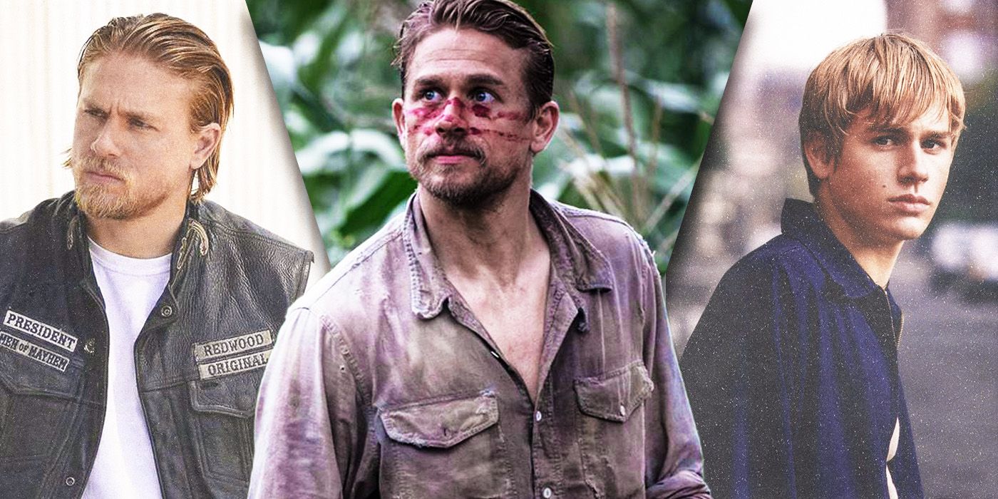 Split Images of Charlie Hunnam in Sons of Anarchy, The Lost City of Z, and Queer as Folk
