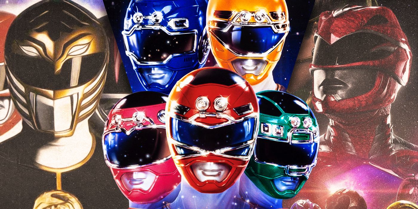 Split Images of Mighty Morphin, Turbo, and 2017 Power Rangers Movie