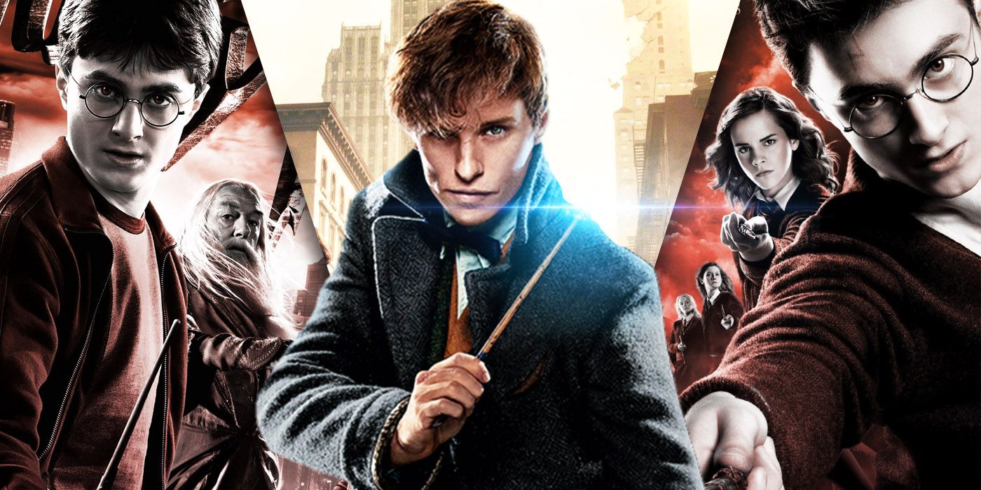 Split Images of Newt Scamander and Harry Potter