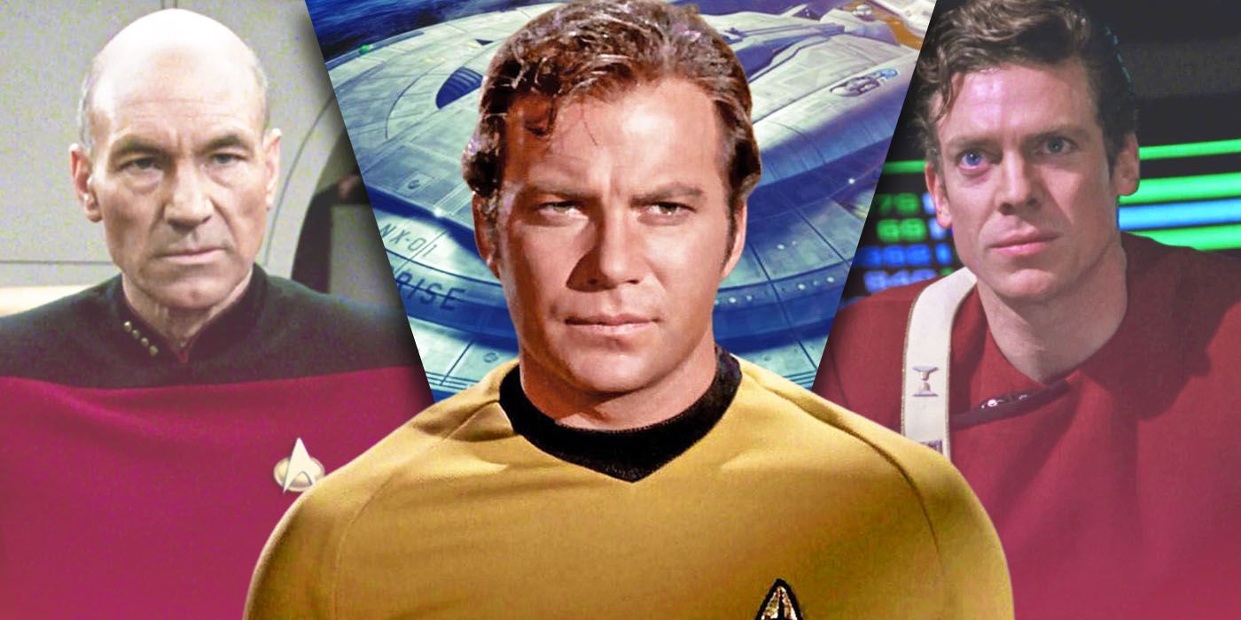 Split Images of Picard, Kirk, and RIchard Castillo