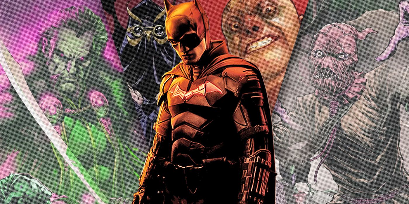 Split Images of The Batman and Batman Villains