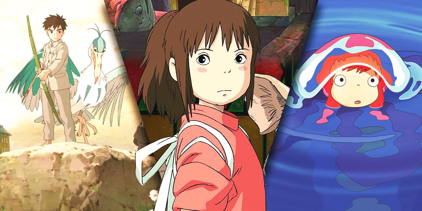 Split Images of The Boy and The Heron, Spirited Away, and Ponyo-1