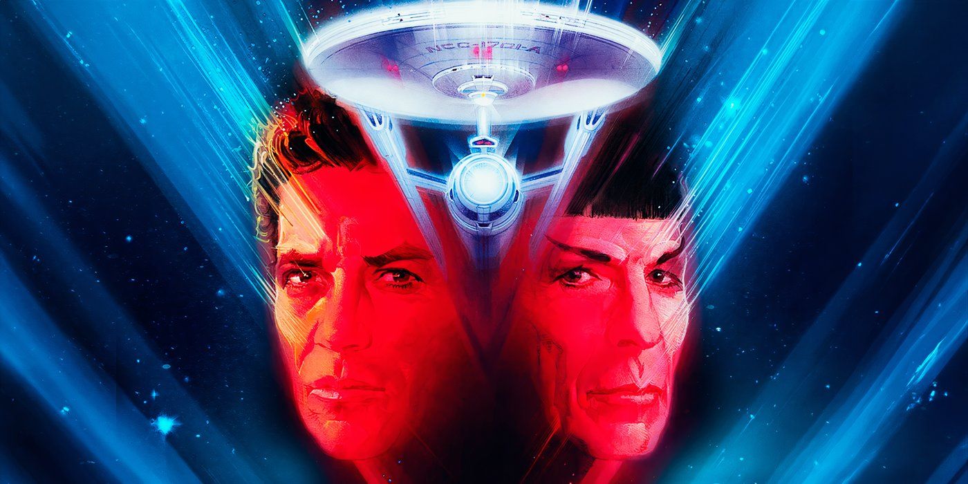 Kirk and Spock are seen behind the USS Enterprise in Star Trek V: The Final Frontier