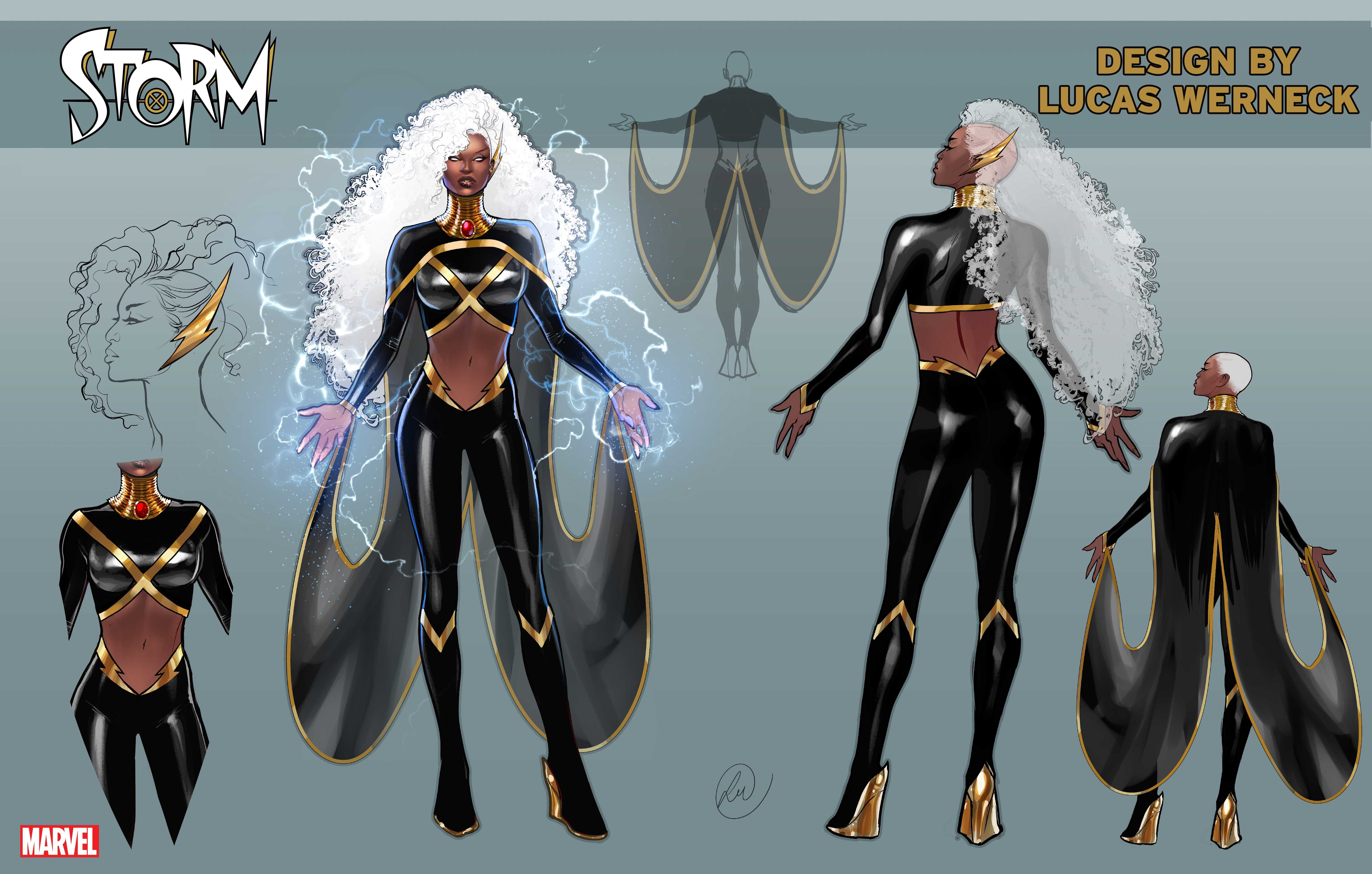 Designs for Storm's new costume