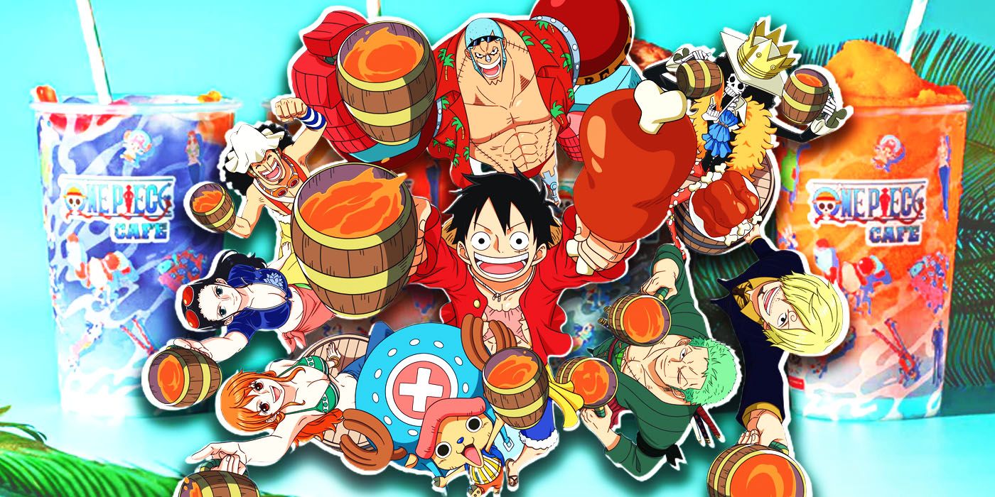 The Straw Hats and One Piece's beverages from the One Piece cafe in America