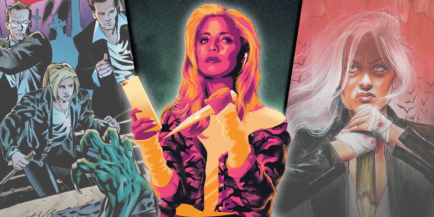 Split image of different Buffy The Vampire Slayer comic covers