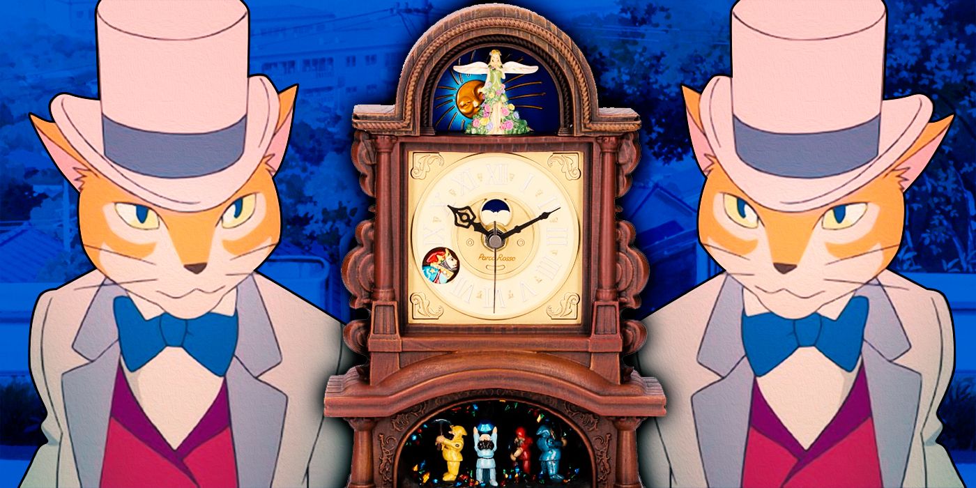The Baron from Whisper of the Heart with Studio Ghibli's grandfather clock replica