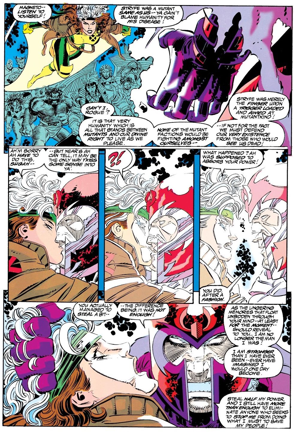 Когда они установили, что Магнето может коснуться Роуга в комиксах о Людях Икс?