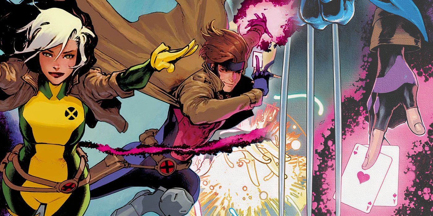 Rogue And Gambit with the From the Ashes team tease in the background