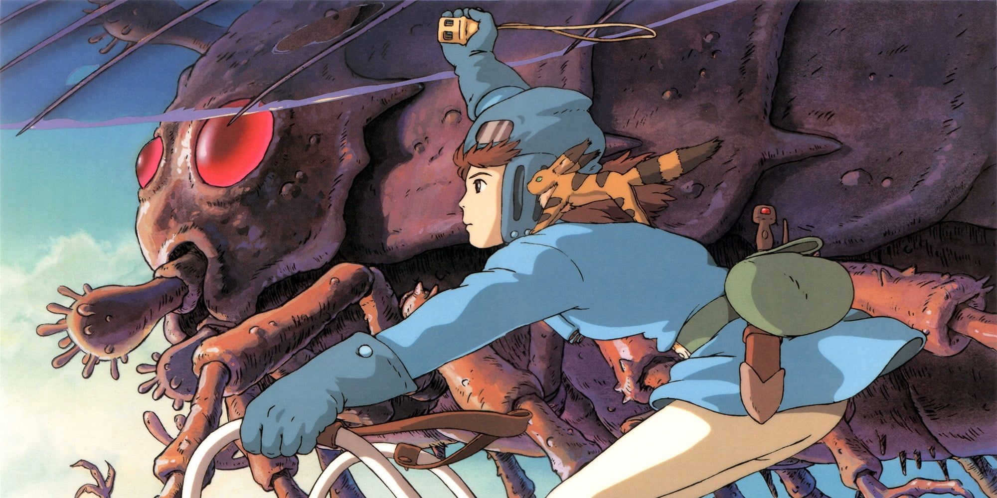 Nausicaa riding into battle in Studio Ghibli's Nausicaa in the Valley of the Wind