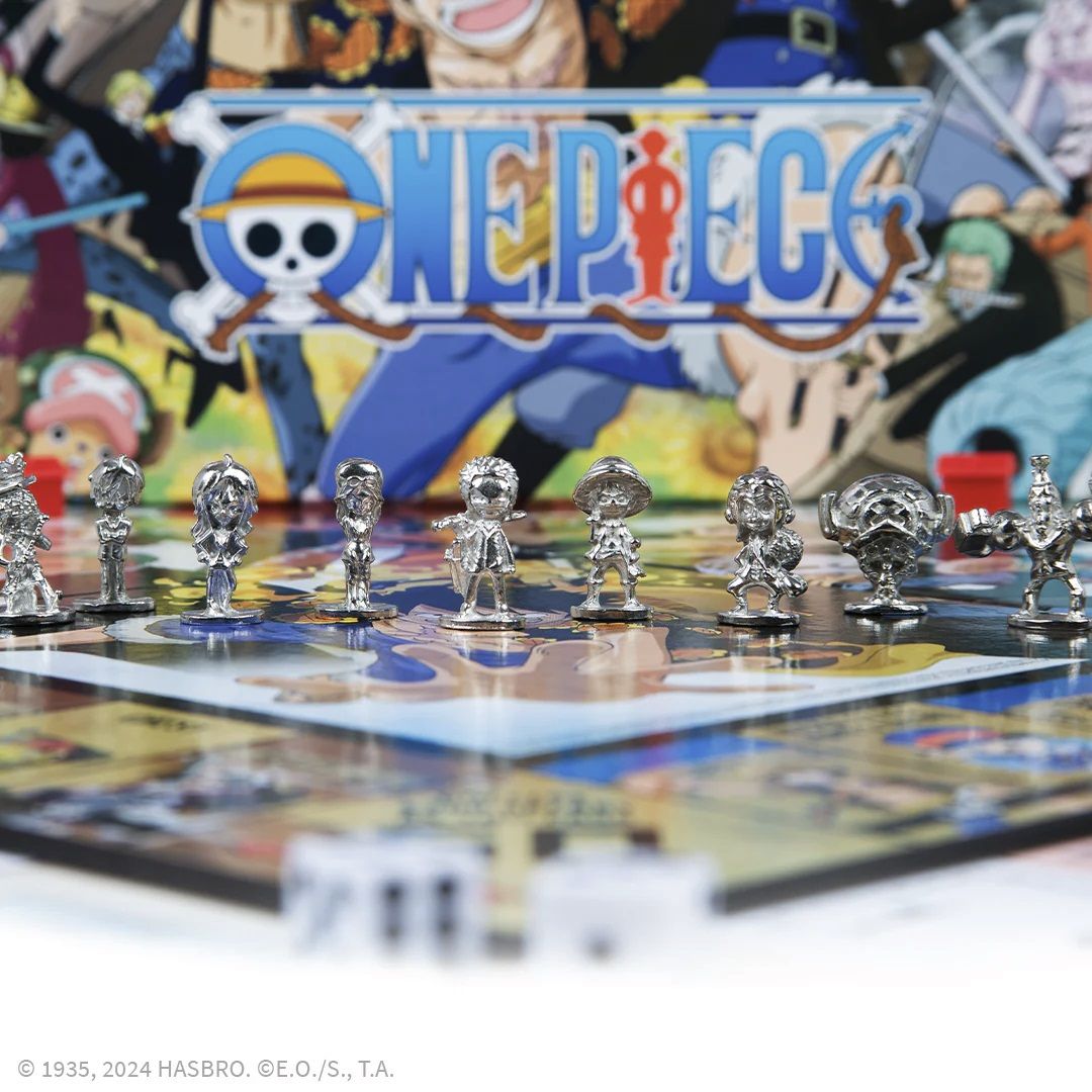 Official One Piece edition Monopoly showing character tokens