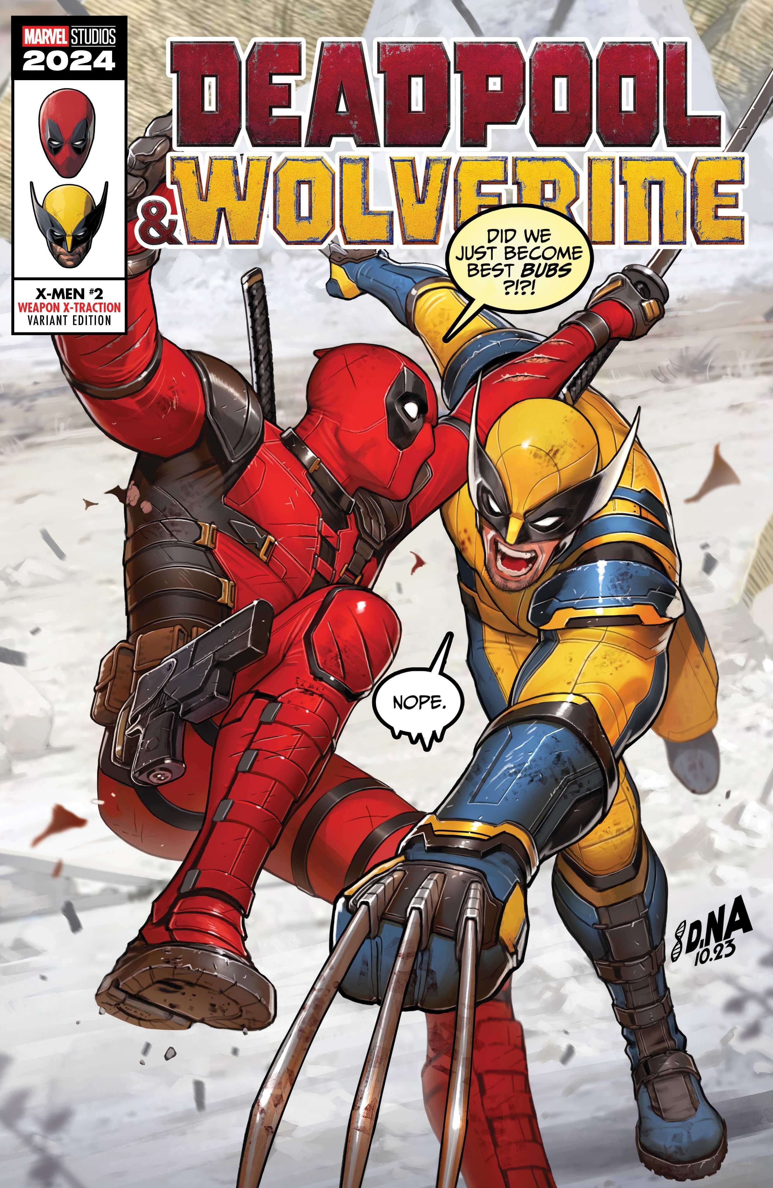 X-MEN #2 Deadpool & Wolverine Weapon X-Traction Variant by David Nakay