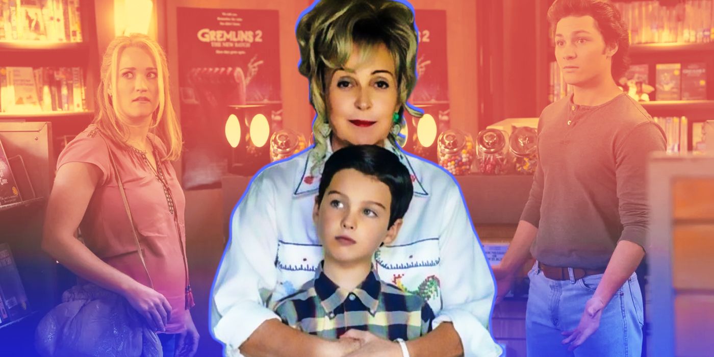 A custom image of Sheldon Cooper, Connie Tucker, Mandy McAllister and Georgie Cooper from Young Sheldon