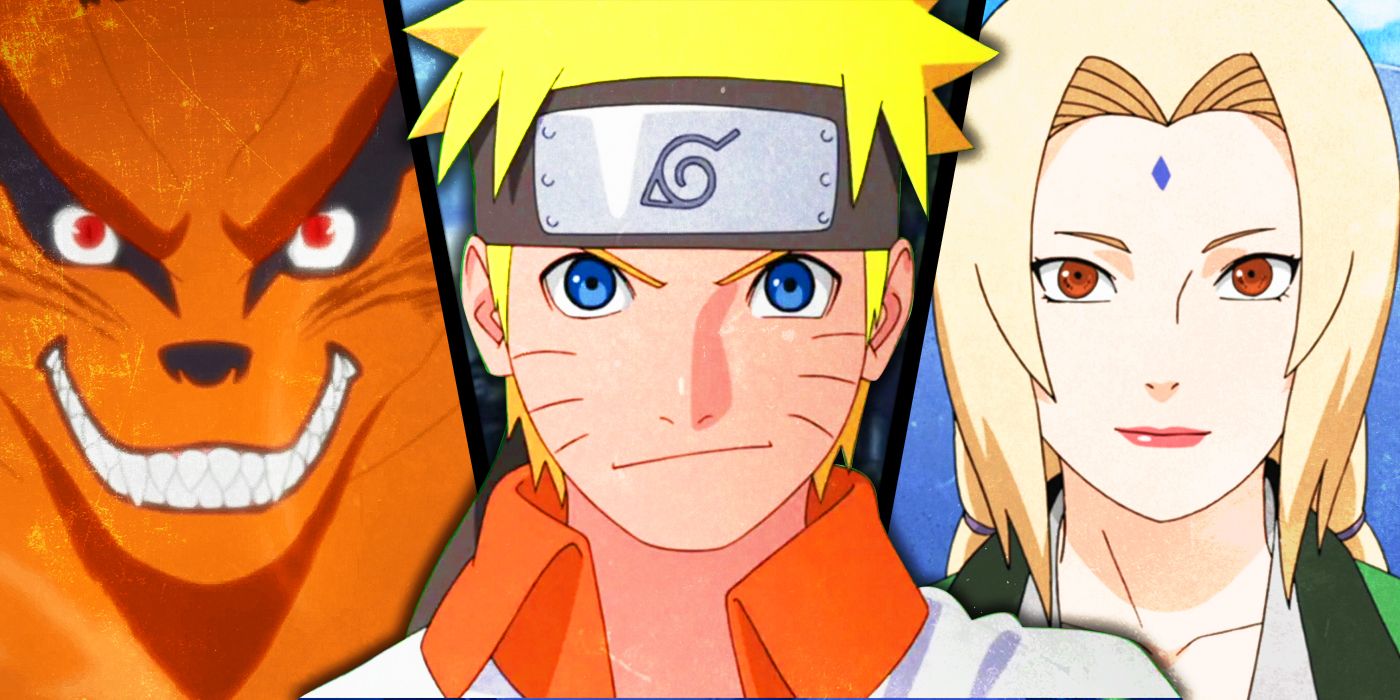 Kurama, Naruto e Tsunade de Naruto