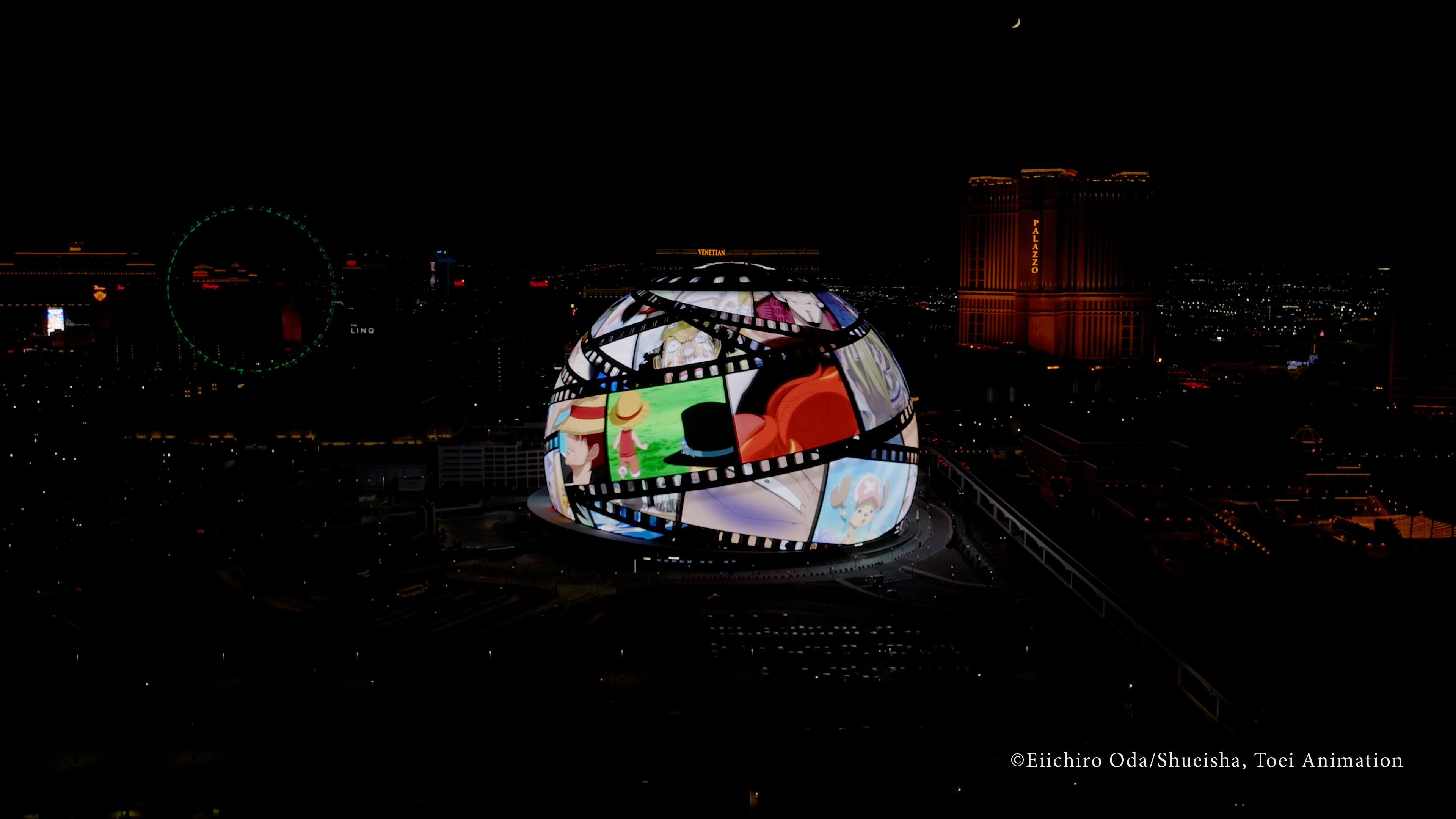 Высококачественные кадры с дрона позволяют фанатам One Piece лучше рассмотреть сферу Лас-Вегаса