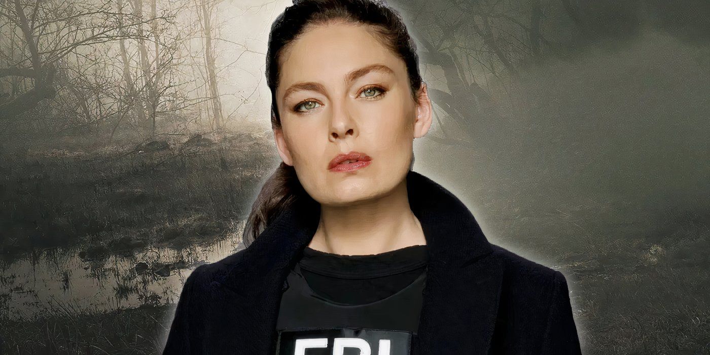 Alexa Davalos from FBI Most Wanted with a poster for the series in the background
