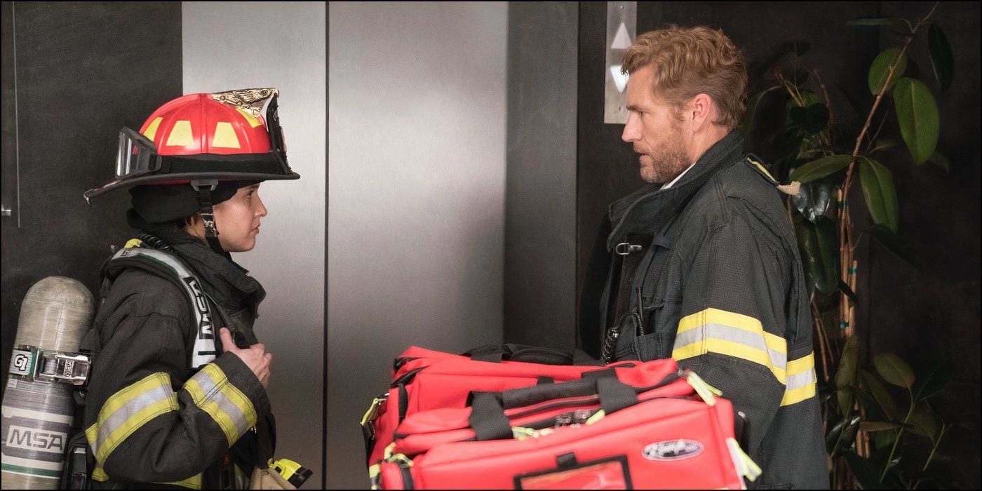 Andy and Chief Ripley in Firefighter Gear