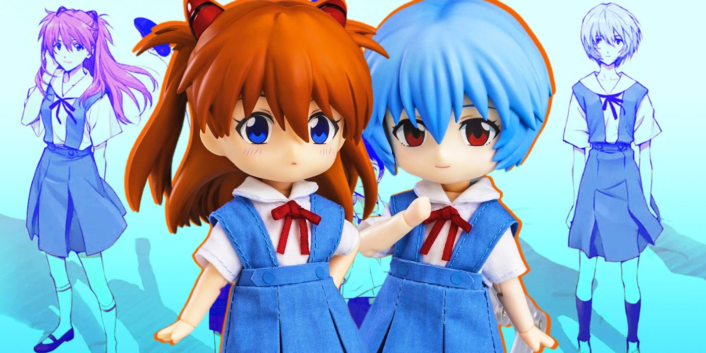 Evangelion Asuka and Rei cloth doll figures by Good Smile Company